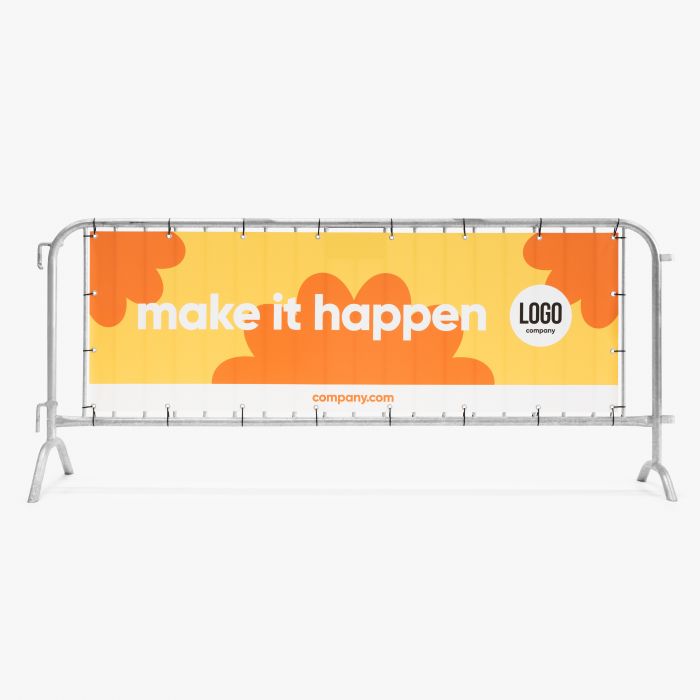 Enkelzijdig bedrukt dranghekdoek van Banner 510.